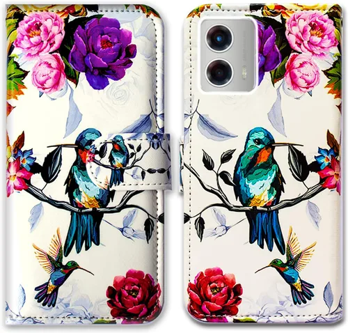 Miniatura 11 de Bcov Funda para Moto G 5G 2023, diseño de pájaro negro y verde con tapa para teléfono con ranura para tarjetas, soporte para Motorola Moto G 5G 2023