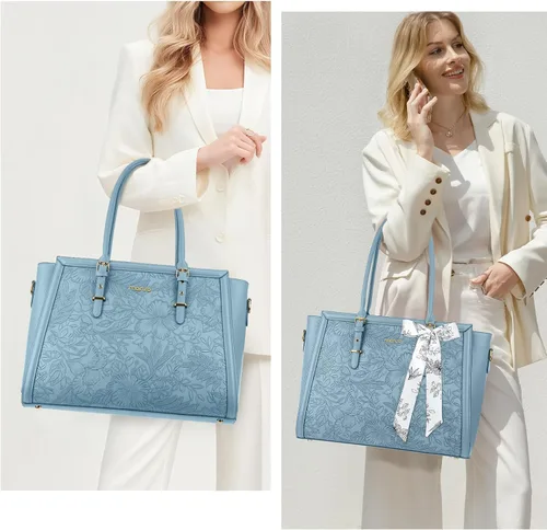 Miniatura 2 de MOSISO Bolsa para Portátil para Mujeres, 15.6-16 pulgadas Bolsa Tote de Piel Sintética Compatible con MacBook, HP, Dell, Asus Notebook, Bolsas
