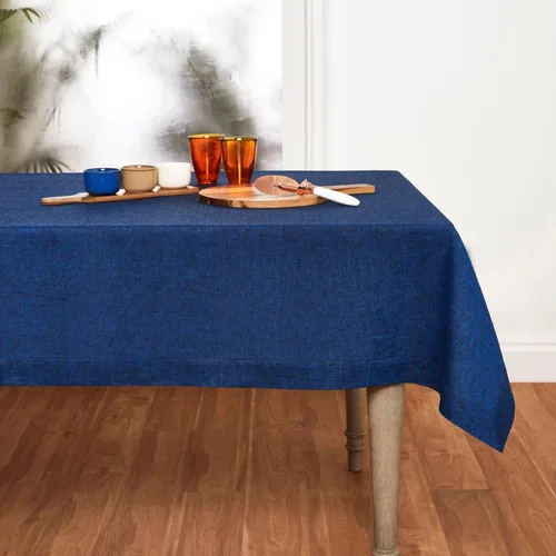 Miniatura 2 de Solino Home - Mantel de lino azul rey de 52 x 52 pulgadas - 100% lino puro cuadrado - Athena, mantel lavable a máquina para Navidad, Año Nuevo