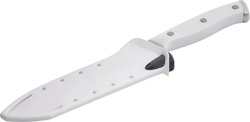 Miniatura 9 de Farberware Edgekeeper Cuchillo Santoku con triple remache con cubierta de hoja autoafilable, cuchillo de cocina de acero inoxidable de alto carbono