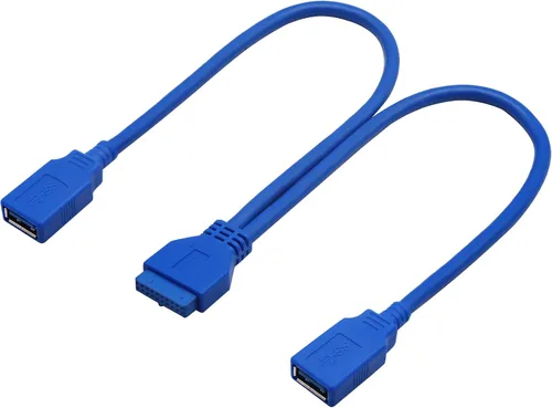 Miniatura 7 de Cable USB 3.0 para cabecera de placa base de alta velocidad de 20 pines hembra a hembra adaptador de cabezal de placa base Cable extensor