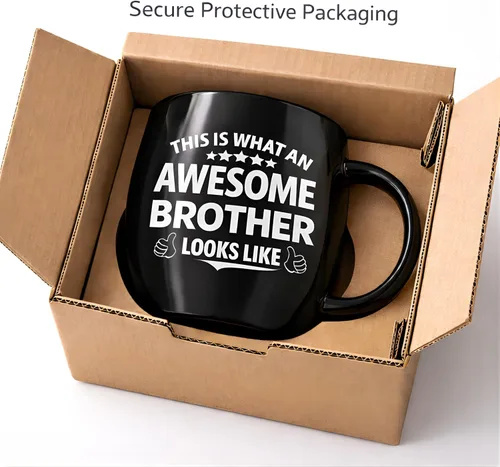 Miniatura 4 de Taza con texto en inglés "This Is What an Awesome Brother Looks Like - Taza de café divertida para hermano, 16 onzas, regalo de hermana