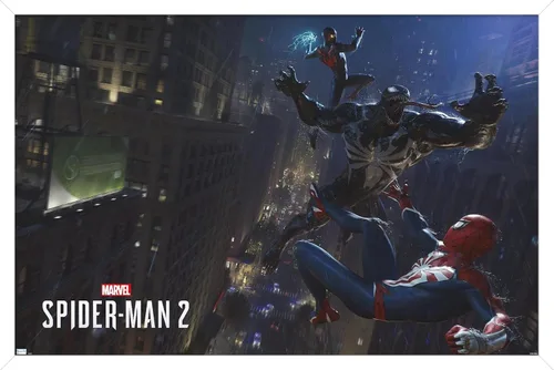 Miniatura 12 de Marvel's Spider-Man 2 - Póster de pared de lucha con veneno, 34 pulgadas de largo x 22.4 pulgadas de ancho, paquete de póster y montaje prémium