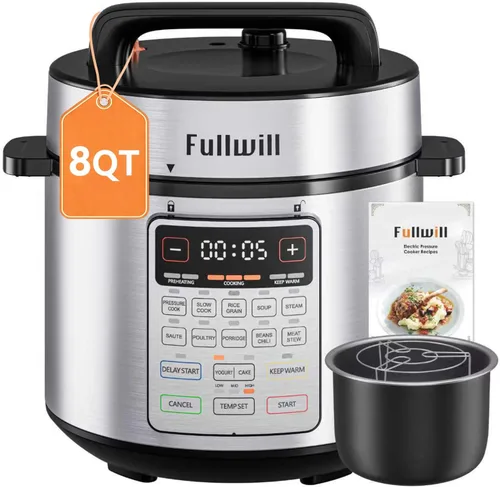 Miniatura 16 de Fullwill Olla de presión eléctrica de doble olla 6+5QT (2025 Actualizado), multi-olla de 12 en 1 para cocinar a presión, sopa, yogur, guiso, arroz