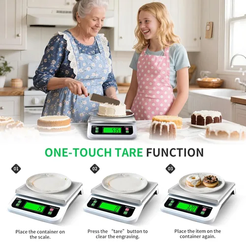 Miniatura 4 de Gran báscula digital de cocina 40kg/88lbs, báscula comercial de alimentos con función de tara y PCS para piezas y monedas, pantalla LCD, báscula