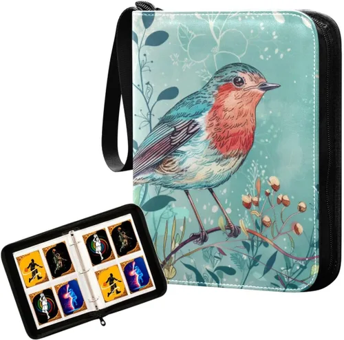 Miniatura 20 de Carpeta bohemia para tarjetas de mariposa y luna, con 400 bolsillos, 50 páginas extraíbles, 3 anillos, 4 bolsillos para tarjetas de juego, TCG