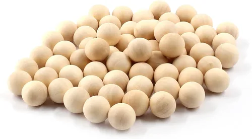Miniatura 2 de Uenhoy 100 bolas redondas de madera de 1/2 pulgada (0.472 in), bolas de madera natural sin terminar, esferas de madera para manualidades y proyectos