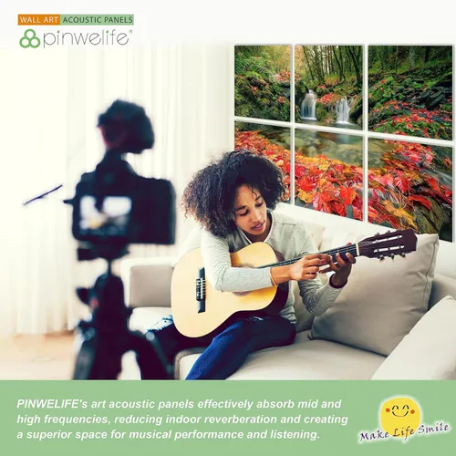 Miniatura 9 de PINWELIFE® Paneles acústicos de arte de pared, paneles absorbentes a prueba de sonido, para el hogar y la oficina, amortiguación decorativa