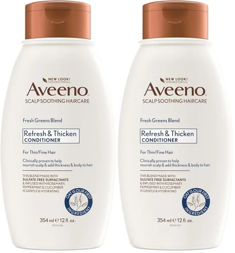 Miniatura 10 de Aveeno Fresh Greens Blend Acondicionador voluminizador natural, pepino, romero, para cabello fino, 12 onzas líquidas