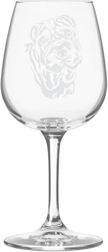 Miniatura 424 de Copa de vino de 12.75 onzas con diseño de perro grabado