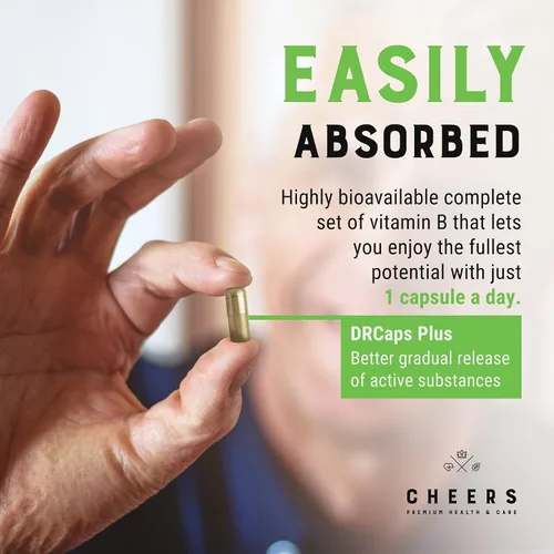 Miniatura 5 de CHEERS Suplemento de complejo de vitamina B 113.5 mg de vitaminas B completas con B1, B2, B3, B6, B12 Complejo B vegano de alta absorción