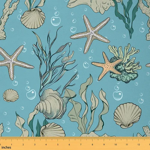 Miniatura 14 de jejeloiu The Yard, tela para tapicería de concha de mar para sillas, tela decorativa hawaiana de verano para exteriores, tela impermeable