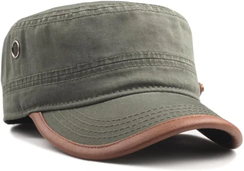 Miniatura 2 de CACUSS Mens Baseball Cap Cotton Cadet Hat Military Breathable Flat Top Adjustable Army Cap