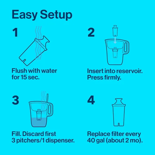 Miniatura 6 de Jarra con filtro de agua Brita Marina, 8 vasos, Negro