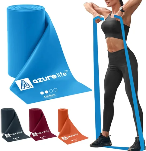 Miniatura 14 de A AZURELIFE Professional Individual Exercise Resistance Bands, Single 5, 6,7 Ft or 8 Yards Elastic Bands, Non-Latex Stretch Bands for PT, Yoga