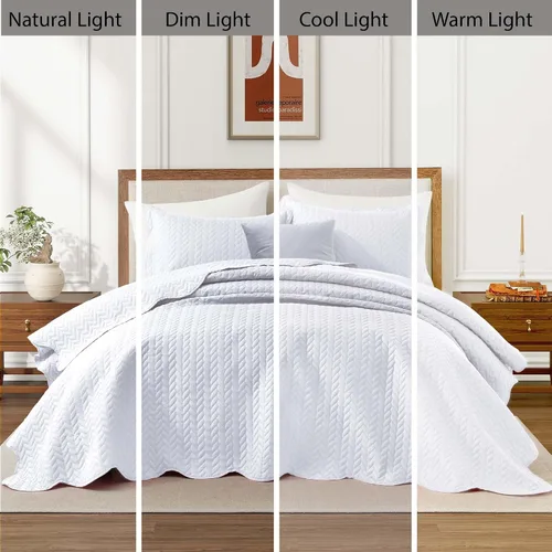Miniatura 251 de MOONLIGHT20015 Juego de colchas individuales (68" x 86") – Paquete a granel de 10 al por mayor para hoteles, dormitorios de invitados y Airbnbs