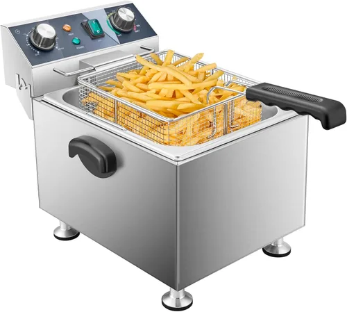 Miniatura 8 de WaterElfo Freidora Profunda con Canasta 9L/9.5QT Uso Doméstico Freidora Profunda Pequeña 1800W Freidoras Comerciales para Cocinas y Comedores