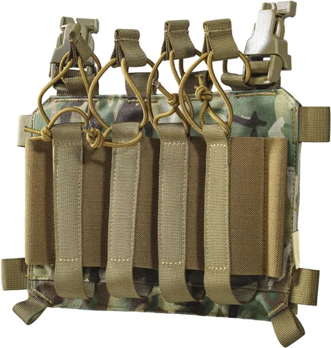 OneTigris SMG Magazine Pouch with Hook Backing Tactical Placard for MP5 MP7 Magazines with Elastic Retention Straps