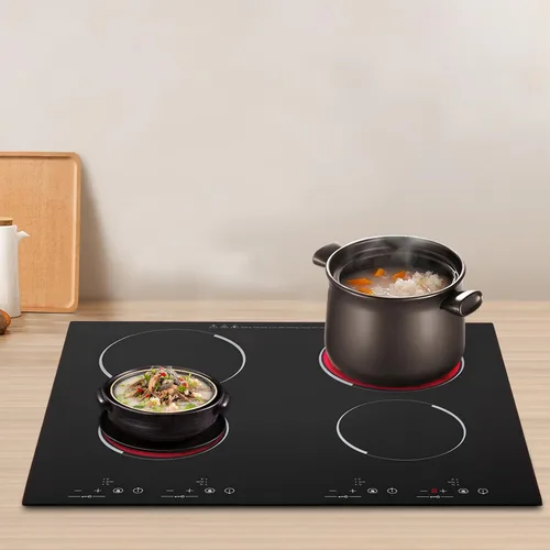 Miniatura 3 de Estufa eléctrica de 23.6 pulgadas con control táctil de 3000 W, con 4 quemadores, estufa eléctrica radiante de 110 V (sin enchufe) con 9 niveles