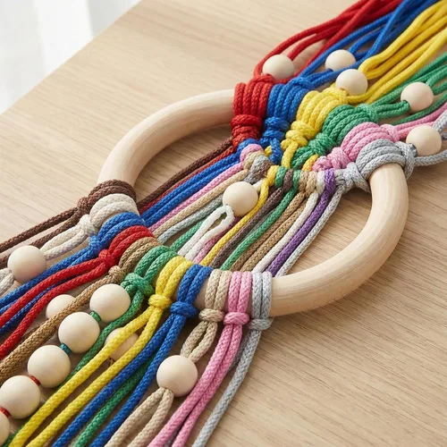 Miniatura 3 de Cuerda trenzada de macramé de 5/64 pulgadas de colores surtidos – Cuerda de poliéster hecha a mano de 100 yardas para hacer joyas, ganchillo, asa