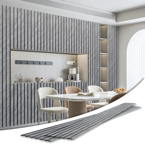Miniatura 19 de Art3d Paquete de 4 paneles de revestimiento adhesivos de seis rejillas para decoración de paredes interiores - Paneles de pared de listones delgados