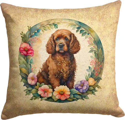Miniatura 62 de Caroline's Treasures DAC2072PW1414 Affenpinscher and Flowers - Almohada decorativa de tela, lavable a máquina, para interiores y exteriores