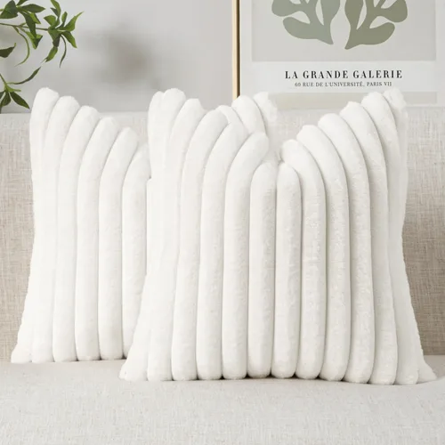 Miniatura 9 de MIULEE Juego de 2 fundas de almohada decorativas de piel sintética de 16 x 16 pulgadas, decoración moderna de primavera para el hogar, almohadas