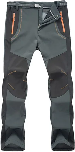 TBMPOY - Pantalones de esquí de nieve impermeables con forro polar para hombre, para senderismo, montaña, revestimiento suave con cinturón