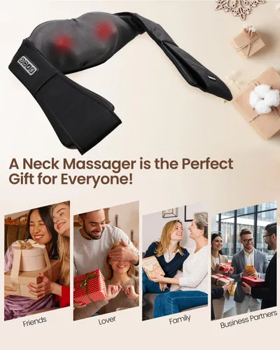 Miniatura 7 de DAILYLIFE Masajeador Shiatsu de cuello y espalda con calor, masajeador eléctrico de amasamiento profundo para dolor de cuello, hombros, cintura