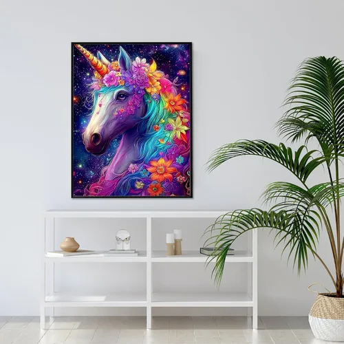 Miniatura 5 de Yikenjoy Kit de arte de diamante de unicornio para adultos – Kit de pintura de diamante de unicornio 5D para principiantes, taladro completo