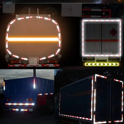 Miniatura 7 de WAENLIR Cinta de Seguridad Reflectante de 2 pulgadas x 160 pies DOT-C2 Impermeable Roja y Blanca Cinta Adhesiva de Conspicuidad para Remolque