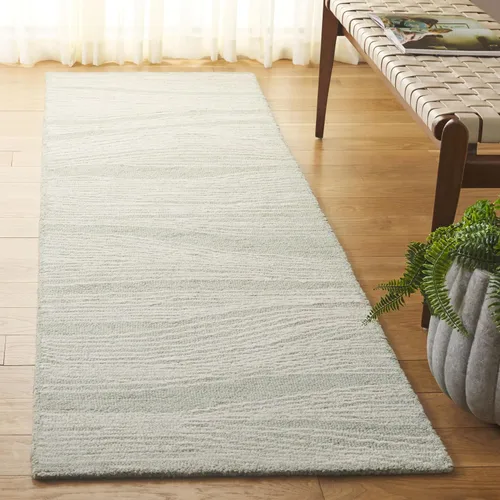 Miniatura 41 de SAFAVIEH Metro Collection - Alfombra decorativa de 2 x 3 pies, azul y marfil, diseño transicional, ideal para áreas de alto tráfico en pasillo, baño