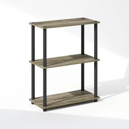 Miniatura 14 de Furinno Turn-N-Tube Estantes de almacenamiento, estante esquinero de 4 niveles, estante de exhibición de montaje sin herramientas, estantería