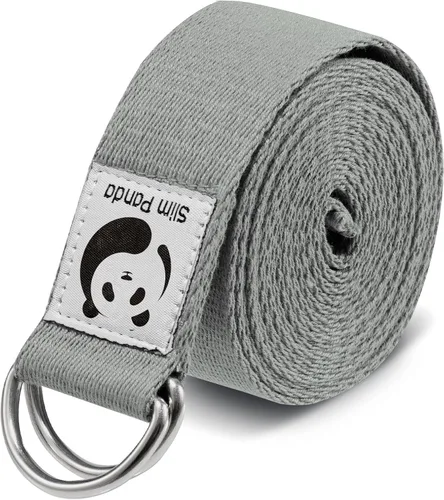 Miniatura 13 de Correa de yoga Slim Panda para estiramiento, Correa de yoga de algodón con hebilla ajustable en forma de D, Correa de yoga no elástica para pilates