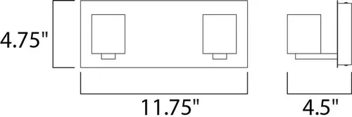 Miniatura 2 de ET2 E32032-18PC Bloques de construcción LED compatibles con ADA, montaje en pared para tocador de baño, 2 luces, 4.4 vatios totales, 5 pulgadas