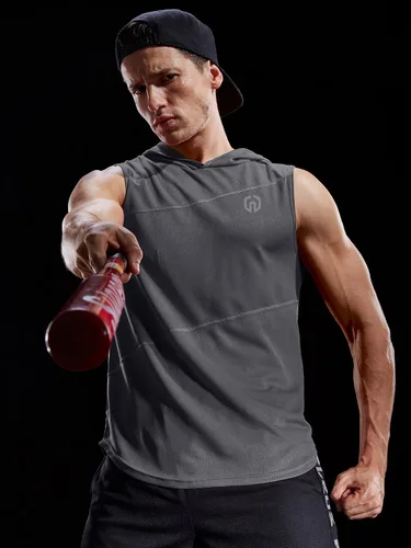 Miniatura 4 de NELEUS Dry Fit - Camiseta deportiva sin mangas para correr con capucha