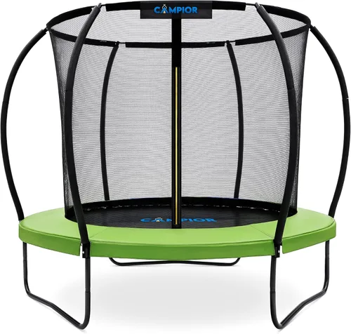 Miniatura 13 de Trampolín de calabaza con aro de baloncesto y recinto interior, seguro, duradero, diversión familiar, resortes galvanizados resistentes, acolchado