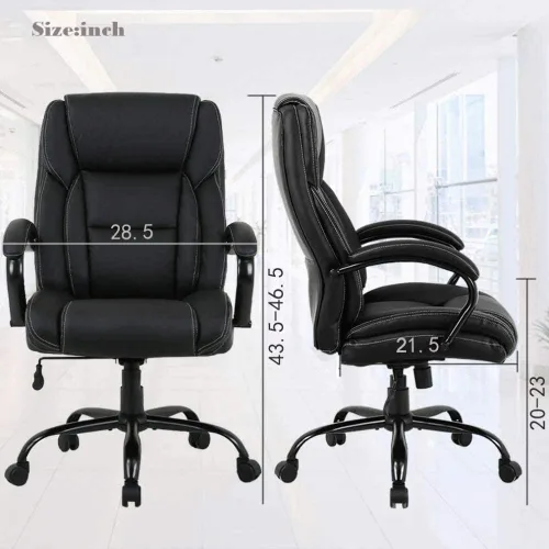 Miniatura 2 de Silla de oficina ejecutiva grande y alta, resistente, 500 libras, silla de escritorio para computadora, ergonómica, respaldo alto, silla giratoria