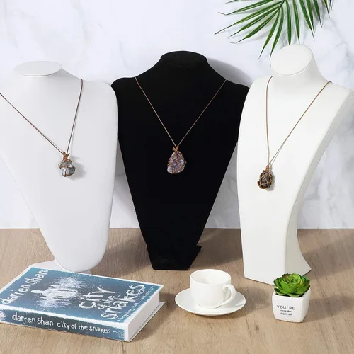 Miniatura 7 de Hicarer 4 collares de cristal, collar de turmalina negro natural, collar con colgante de piedra de cristal, amatista fluorita pirita con cuerda