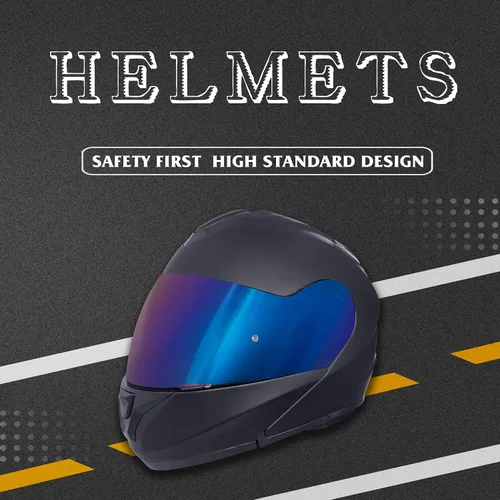 Miniatura 6 de KRN Casco de motocicleta modular reversible para adultos - Casco de calle aprobado por DOT, para carreras y con visor colorido y pasamontañas