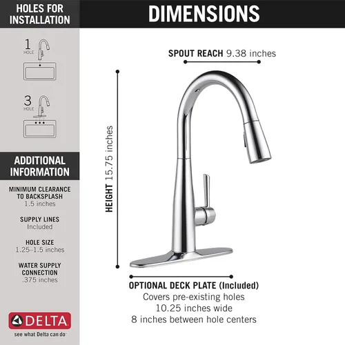 Miniatura 8 de DELTA, Rivet - Lavaplatos de cocina de 33 pulgadas con estación de trabajo, montaje superior, acero inoxidable de calibre 16, cuenco individual +