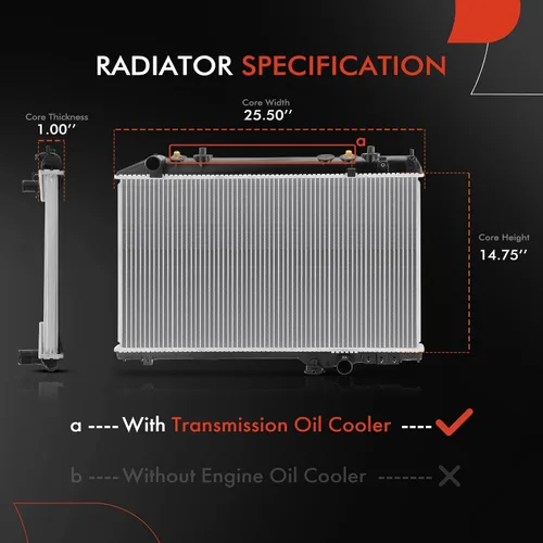 Miniatura 2 de A-Premium Radiador de refrigerante del motor con enfriador de aceite de transmisión compatible con Toyota Supra 1986-1992 L6 3.0L, transmisión