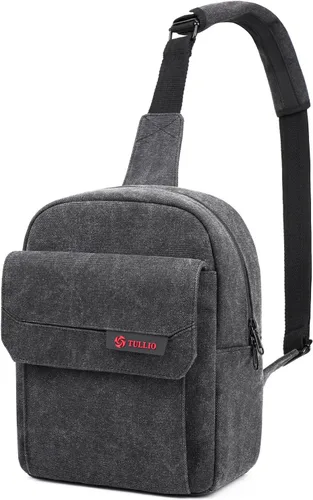 Miniatura 12 de TULLIO Bolsa para Cámara Pequeña, Bolsa Cruzada para Cámara Tipo Cartera Impermeable de Lona para Hombro Estuche Fotográfico Bolsa Bandolera