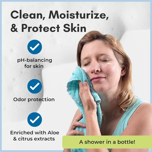 Miniatura 4 de Nurture - Limpiador espumoso sin agua sin enjuague Mujeres, camping, ancianos y cuidado hospitalario Lavado de ducha y baño sin agua con aloe