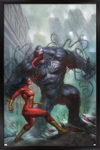 Miniatura 9 de Trends International Marvel Comics-Spider-Woman-Venom #161 - Póster de pared, 14.725 x 22.375 pulgadas, versión enmarcada de madera de granero