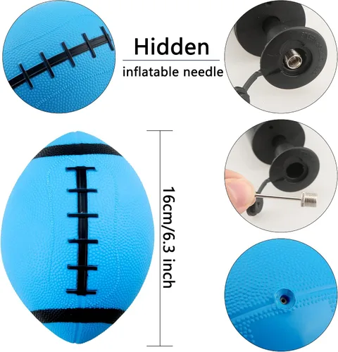 Miniatura 2 de Paquete de 12 mini fútbol inflable de 6.3 pulgadas, deportes, rugby, fútbol, piscina, playa, juguetes con bomba para juegos deportivos en interiores