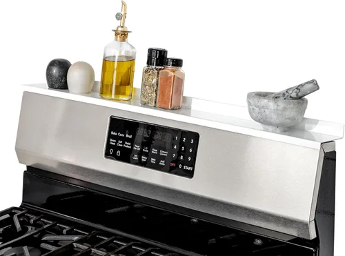 Miniatura 12 de StoveShelf Estante magnético de 24 pulgadas de longitud de apartamento con acabado de acero inoxidable para estufa de cocina, solución