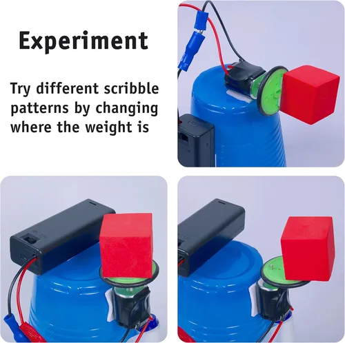 Miniatura 3 de Scribble Bot Kit, paquete de 2 – Construye 2 robots de dibujo motorizados, kit completo de proyecto STEM para aulas, a partir de 8 años