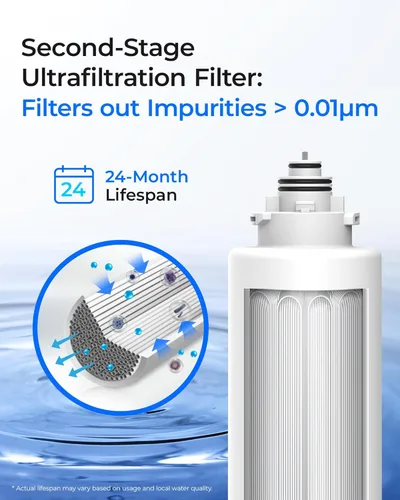 Miniatura 4 de Waterdrop 2TSPP, TSUF, TSCT filtro de agua para debajo del fregadero, Reemplazo para el sistema de filtro de agua Waterdrop TSU Ultra-Filtración