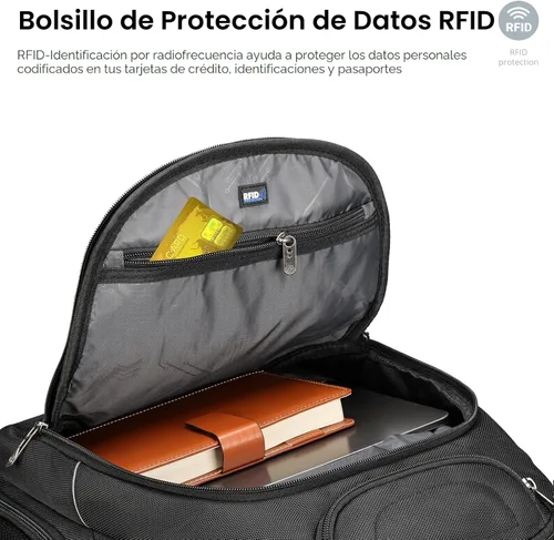 Miniatura 6 de Swissdigital Design TSA - Mochila para laptop de negocios para hombre, mochila de viaje con puerto de carga USB, mochilas universitarias